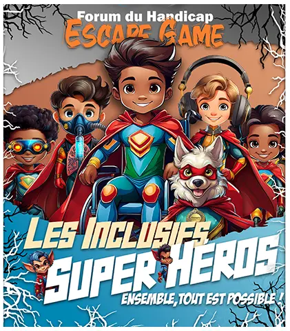 Affiche de l'Escape Game du Forum du Handicap en illustration EYESCAPE