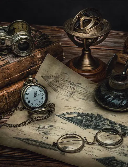 Objets sur un bureau d'enquête - Escape Game Bourgoin