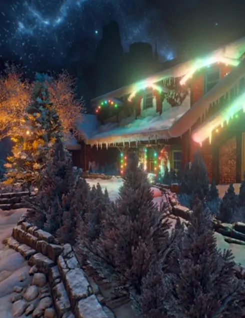 Devant la Maison du Père Noël Chritmas - Escape Game en Réalité Virutelle Bourgoin