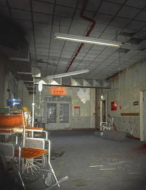 Interieur de l'hopital Call of Blood - Escape Game en Réalité Virutelle Bourgoin