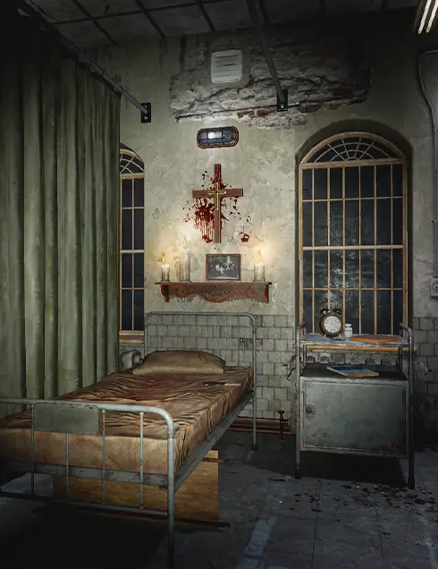 Chambre de l'hopital psychiatrique Call of Blood - Escape Game en Réalité Virutelle Bourgoin