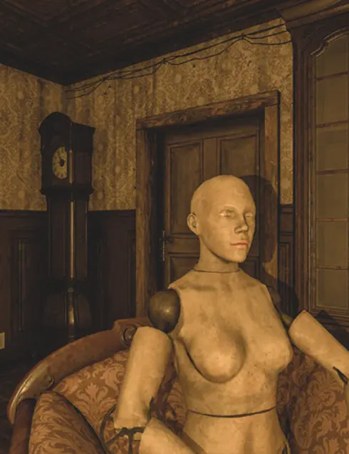 Manequin en bois House of Fear - Escape Game en Réalité Virutelle Bourgoin