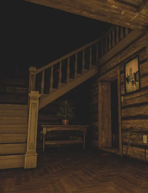 Montée d'escalier House of Fear - Escape Game en Réalité Virutelle Bourgoin