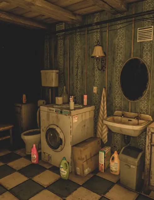 Buanderie de la maison House of Fear - Escape Game en Réalité Virutelle Bourgoin