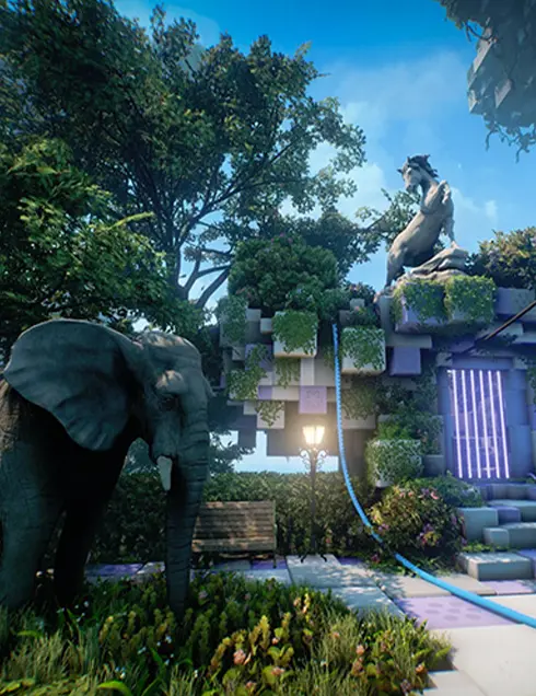 Elephant devant une porte Jungle Quest - Escape Game en Réalité Virutelle Bourgoin